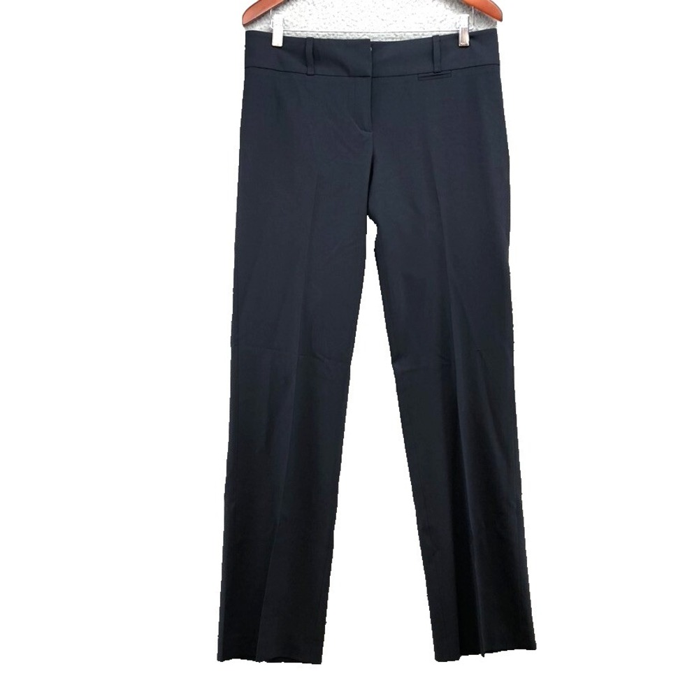 Hugo Boss Tuliana 2 Wool Dress Pants Womens 6 Navy Blue Minimalist Career Office